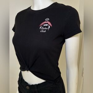 Harley Davidson 🖤 Babes Club Motorcycle Cropped Short Sleeve Shirt